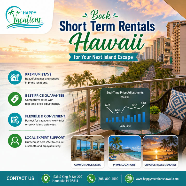 Book Short Term Rentals Hawaii for Your Next Island Escape